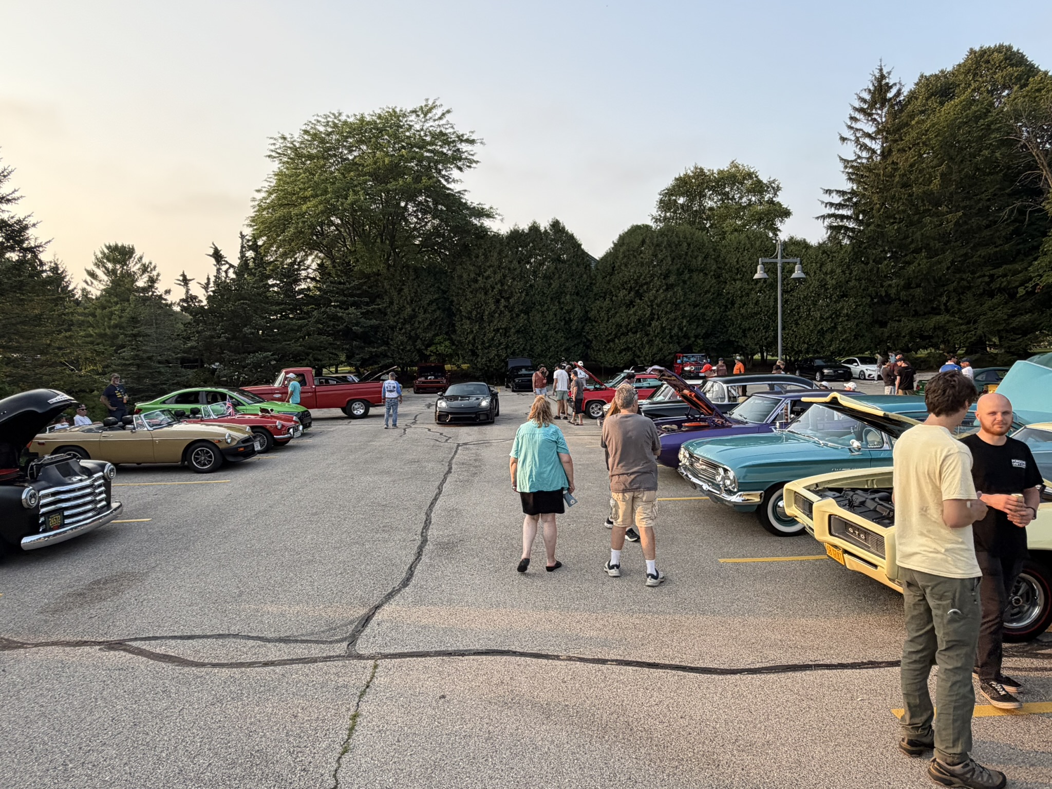 Wide crowd scene at Brew City Cruise Night BMW and MINI Night in Mequon, Wisconsin